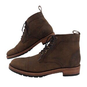 Patina Brown Leather Lace Up Boots | Made in Mexico